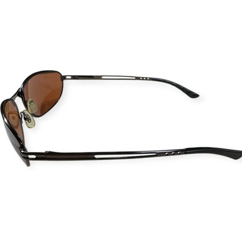 Retro Vintage Sleek Sunglasses Brown Lenses